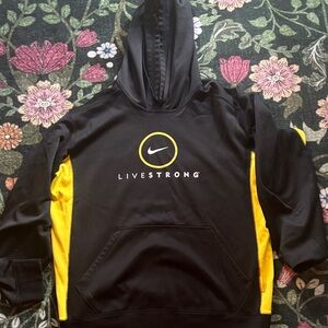 Nike Black and Yellow LIVESTRONG Pullover Hoodie